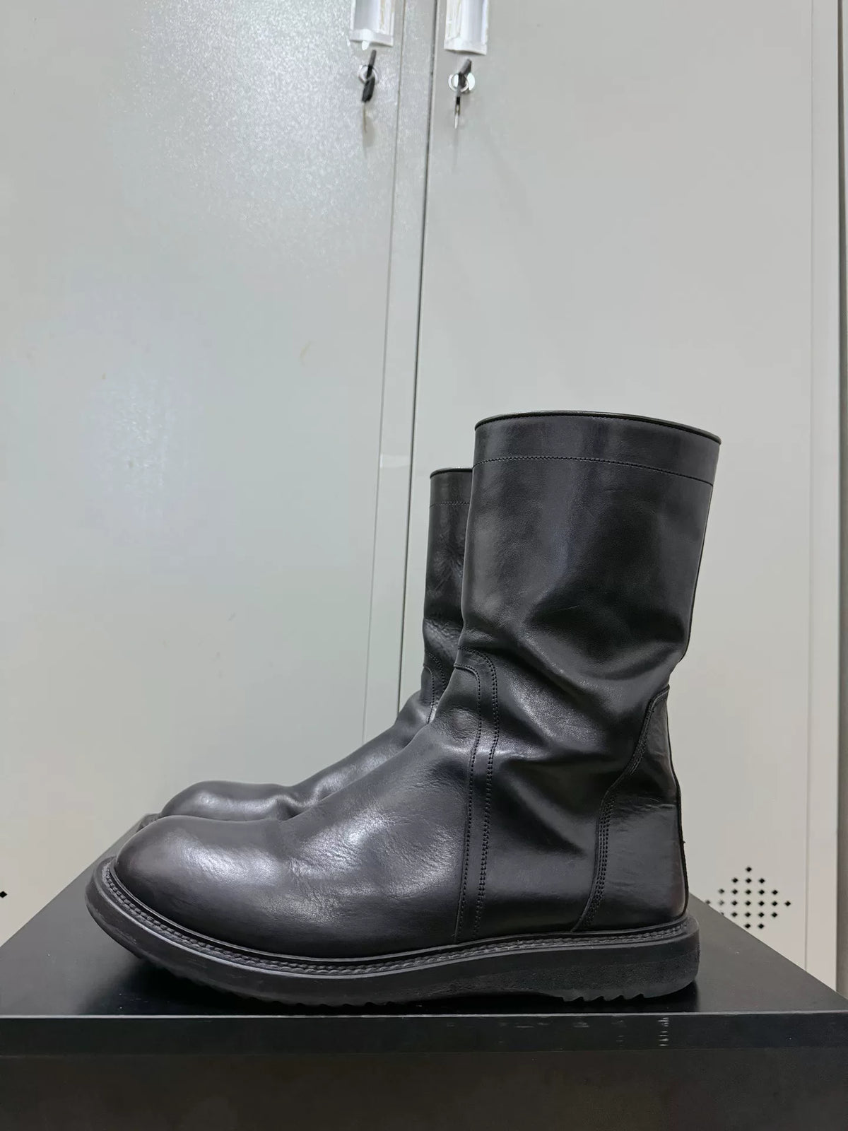 Rick Owens Creeper High-Top Leather Military Boots
