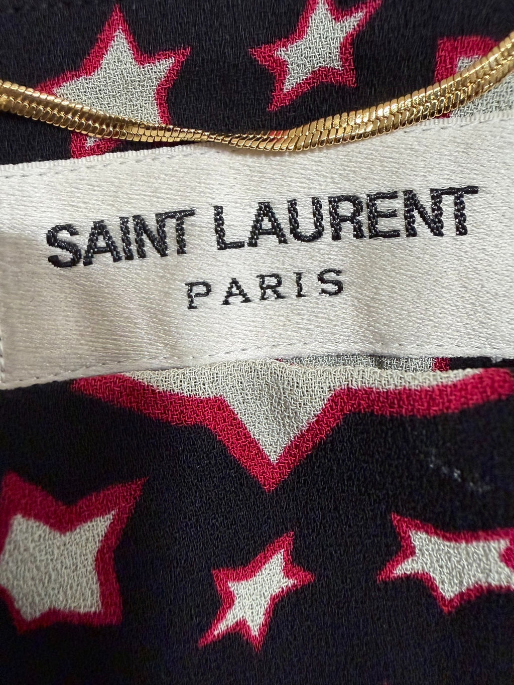 Saint Laurent SS16 Silk Star Print Skirt by Hedi Slimane