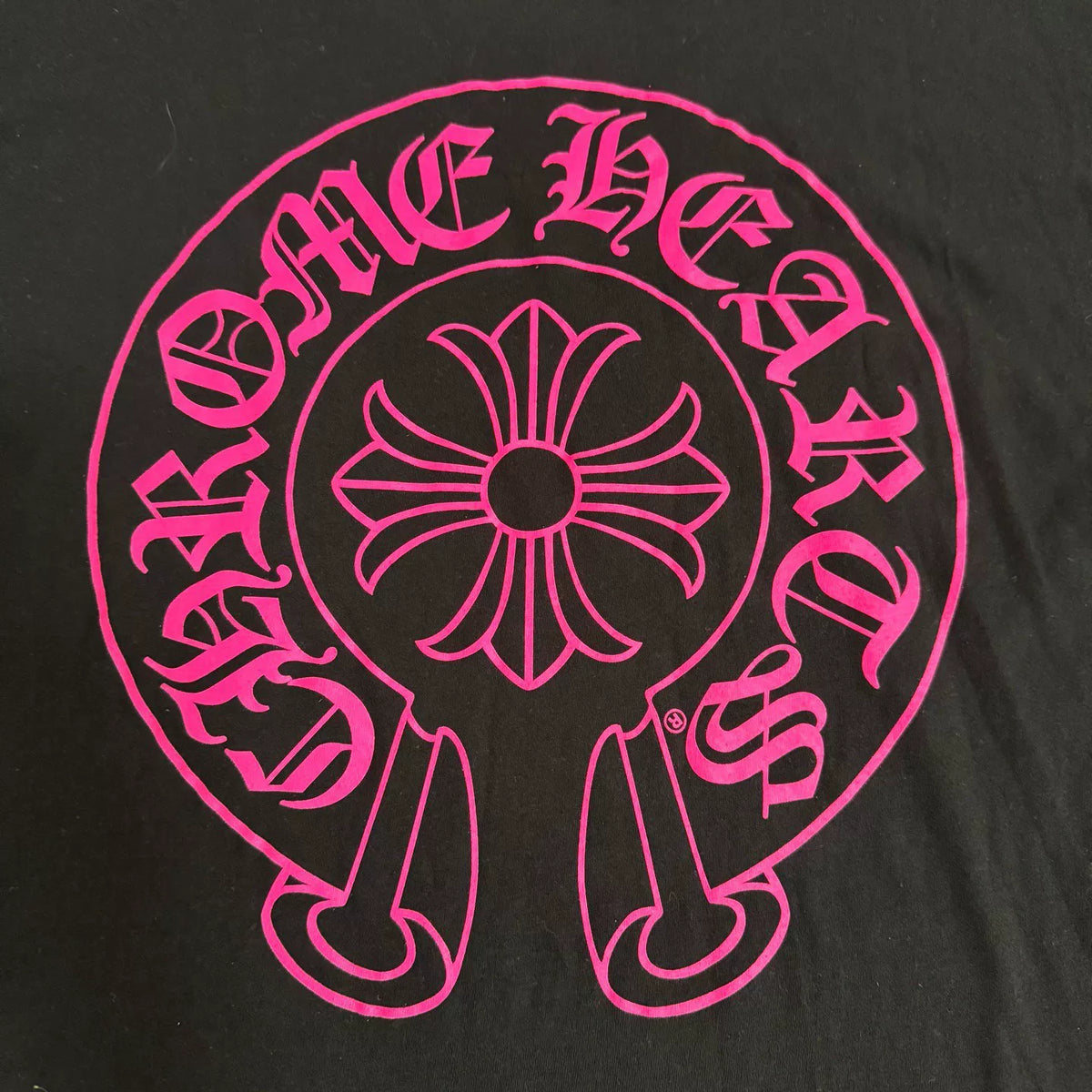 Chrome Hearts Pink Horseshoe Short Sleeve Top