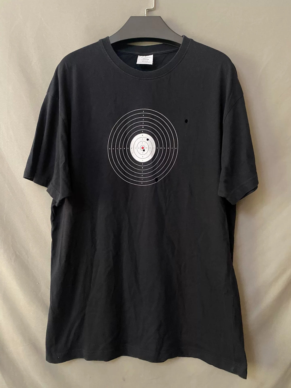 Vetements 19ss target‑center bullet‑hole short‑sleeve shirt