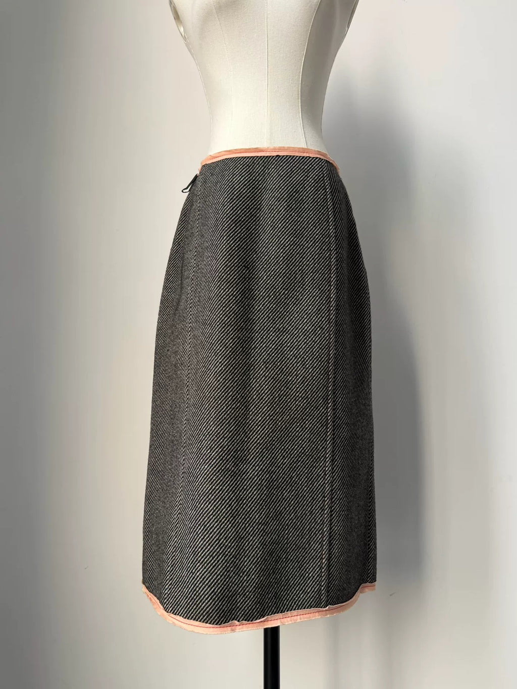MiuMiu SS00 Tonal-Twist Wool Skirt
