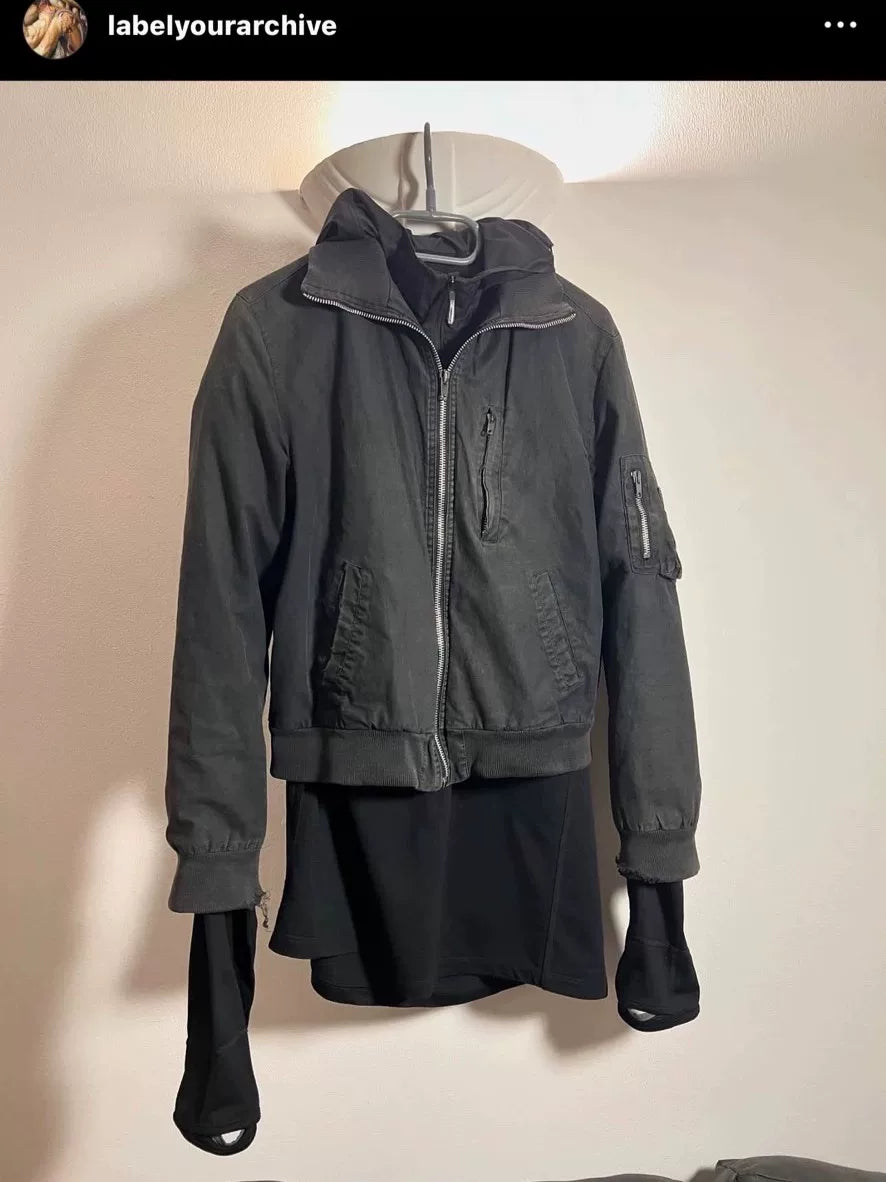 Helmut Lang SS99 Black High Neck Ma-1 Bomber Jacket
