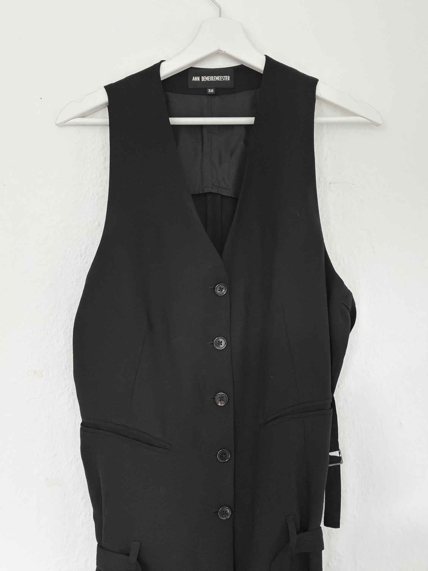 Ann Demeulemeester 1990s Lace-Up Wool Archive Jumpsuit