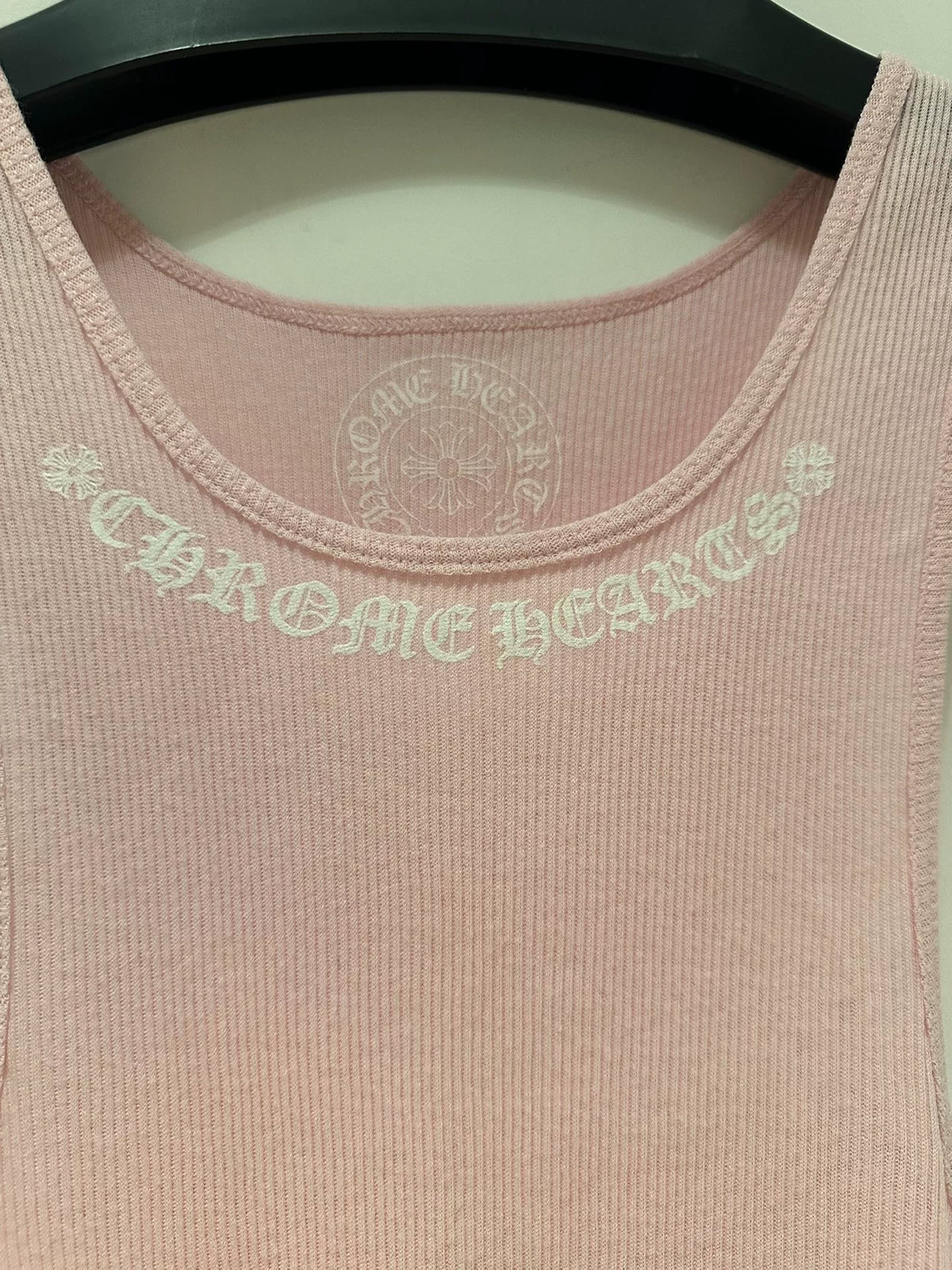 Chrome Hearts pink Sanskrit Valentine's Day limited edition tank top