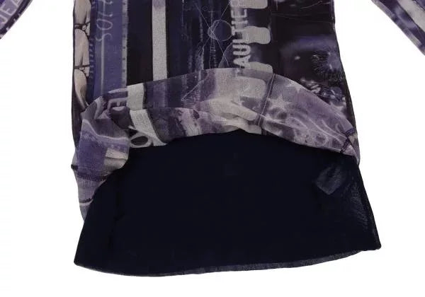Jean Paul Gaultier Vintage Purple Floral Mesh Top