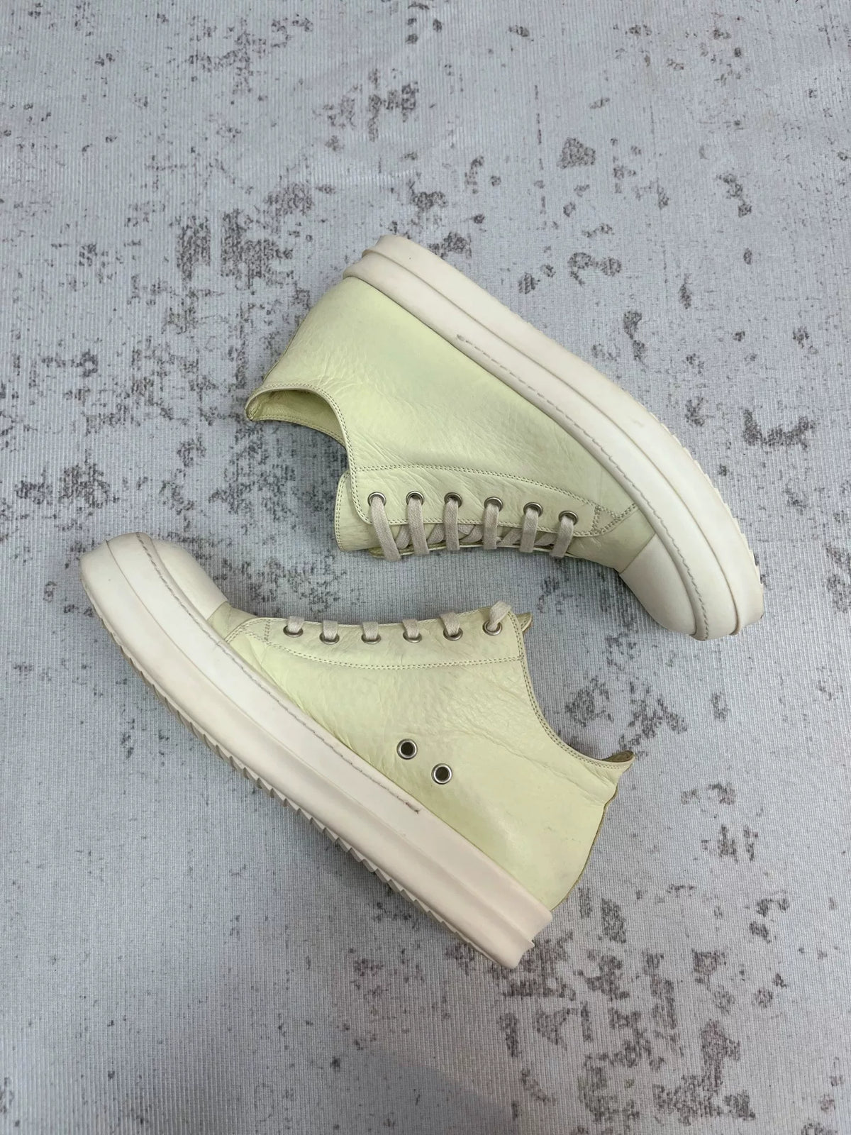 Rick Owens Main Line Leather Low-Top Sneakers
