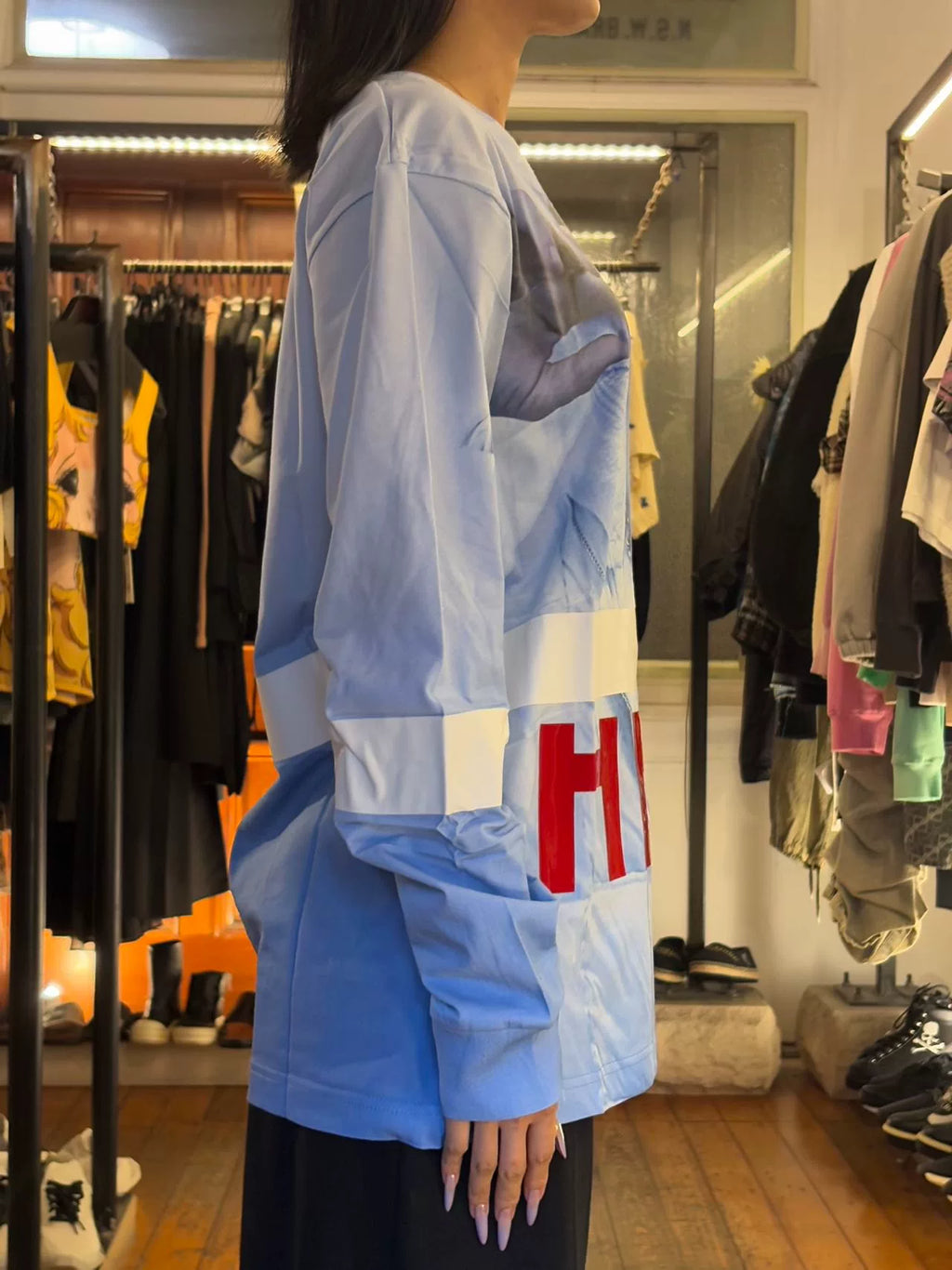 HBA Hood By Air FW15  Allover Seven Wonders Long Sleeve Cotton Tee