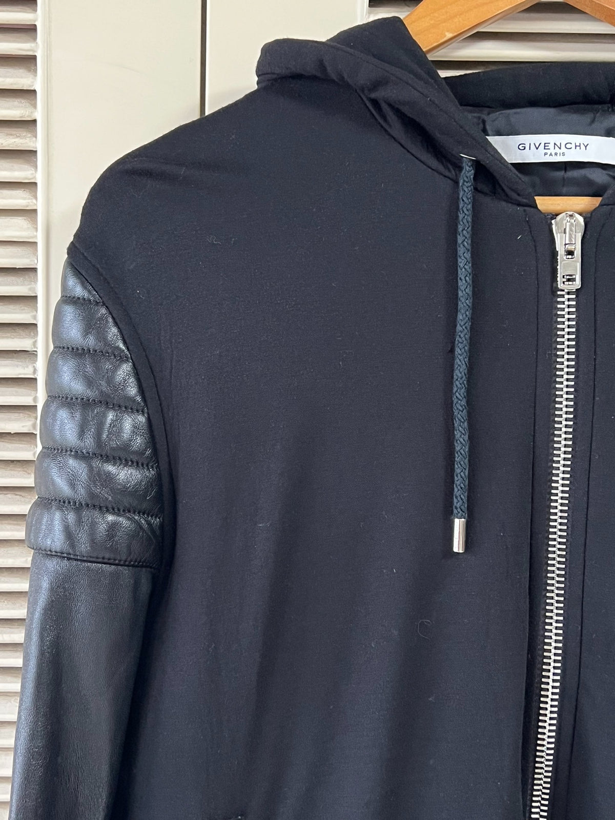 Givenchy Men's Leather-Panel Hooded Jacket