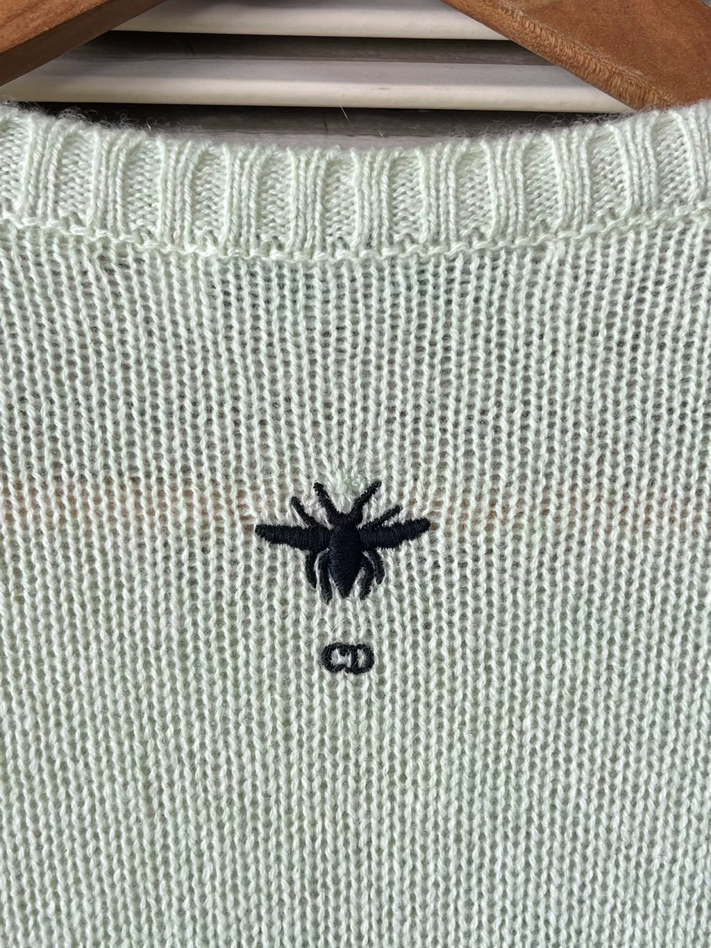 Dior palm embroidered cashmere sweater