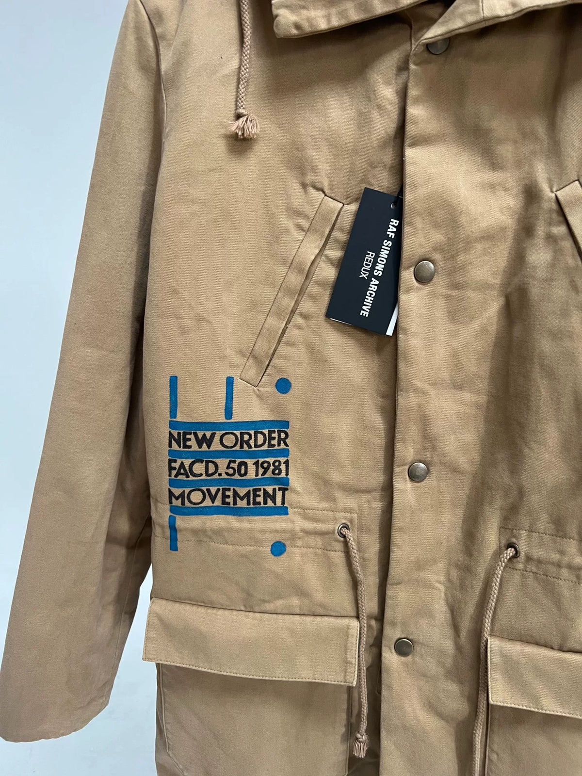 Raf Simons Archive Redux AW03 Closer New Order Floral Sherpa Mermaid-Hem Parka
