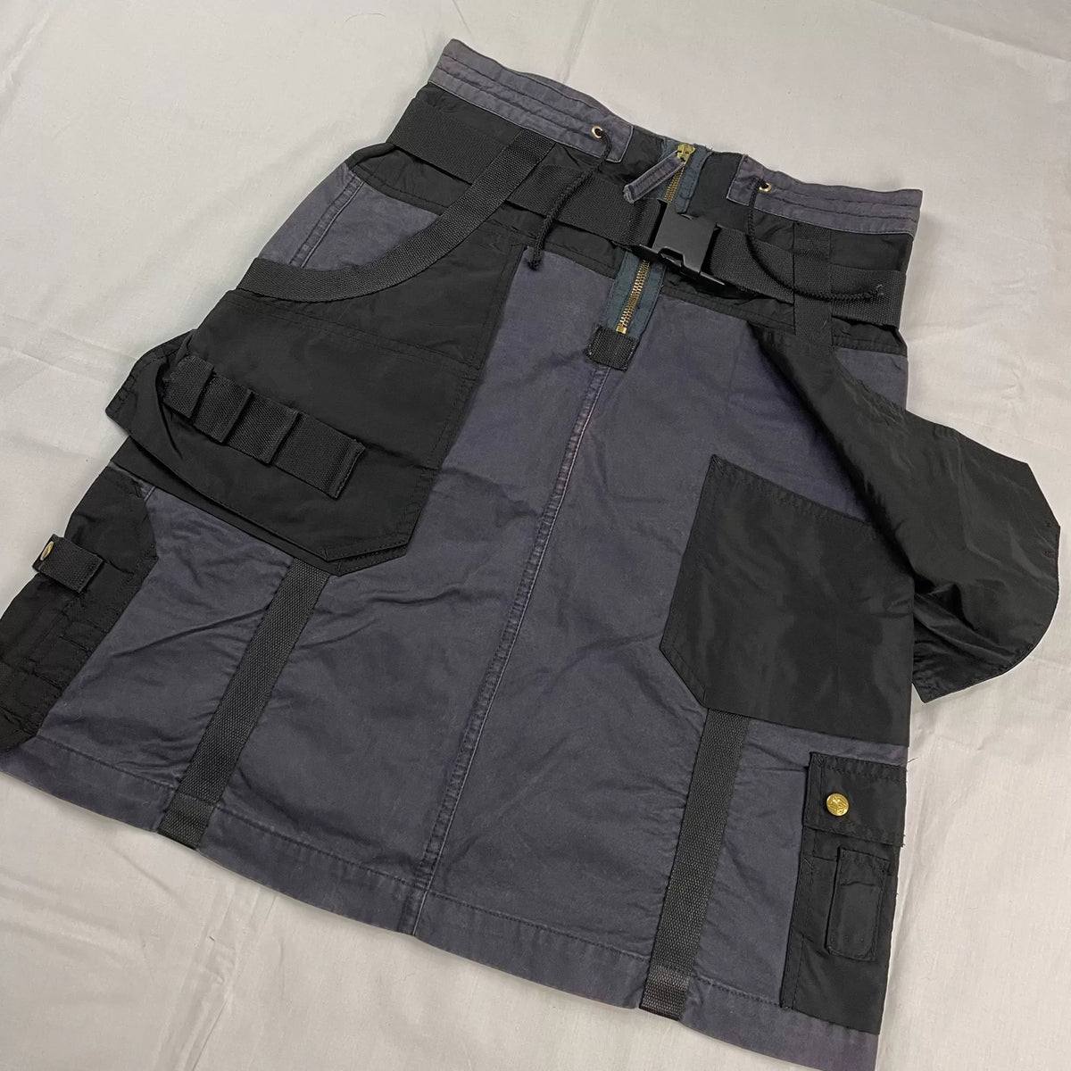 2003 Fall/Winter Jean Paul Gaultier Laced Multi-Pocket Cargo Parachute Skirt