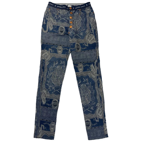 1994 Fall/Winter Jean Paul Gaultier Dragon Slayer Warrior Tribal Tattoo Jacquard Jeans