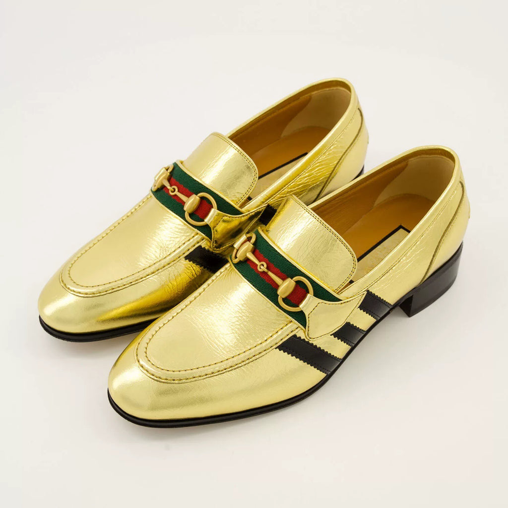 Gucci Adidas X Gold Clog Leather Loafers