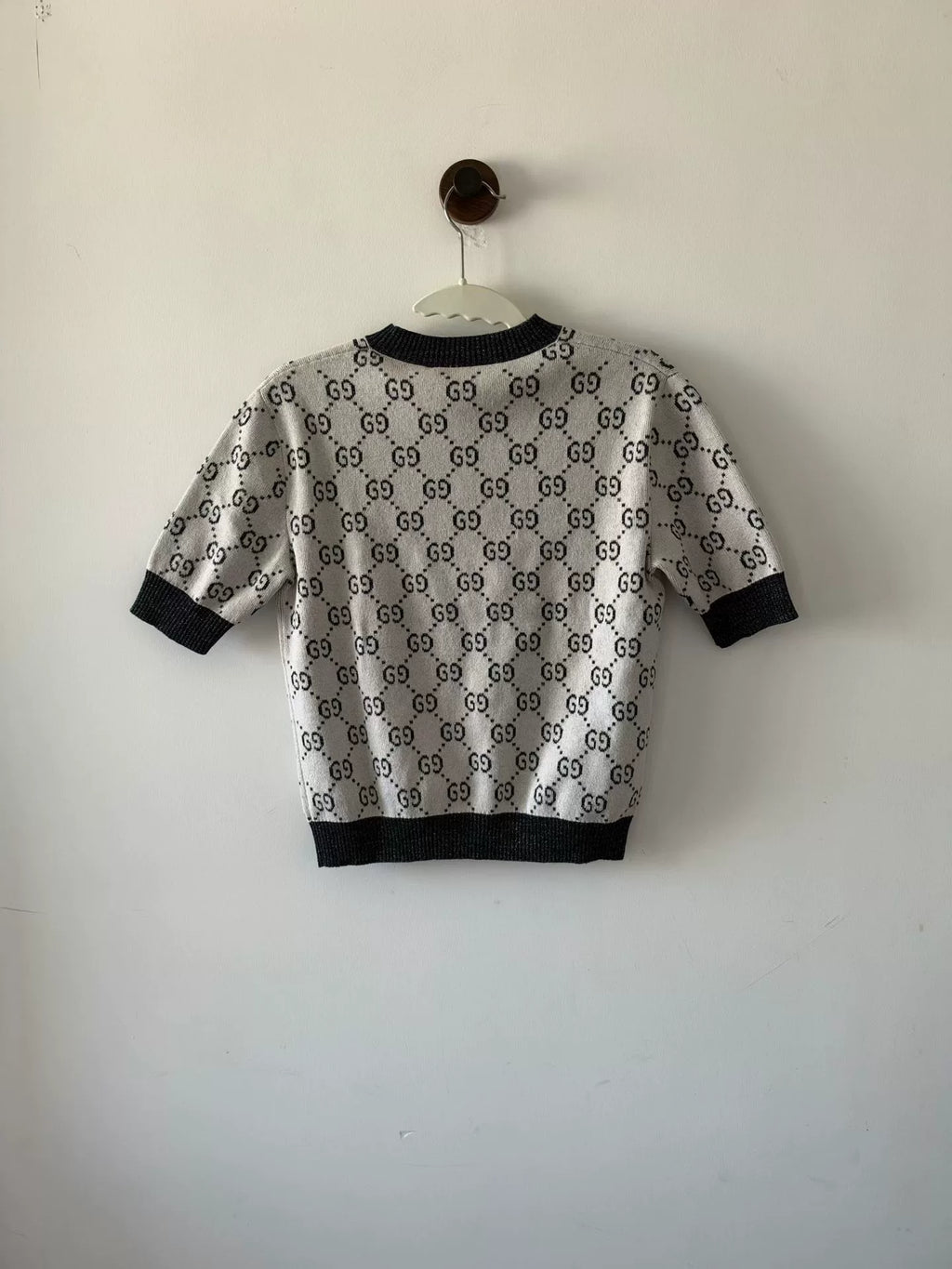 Gucci All-Over Print Knit Short Sleeve Top