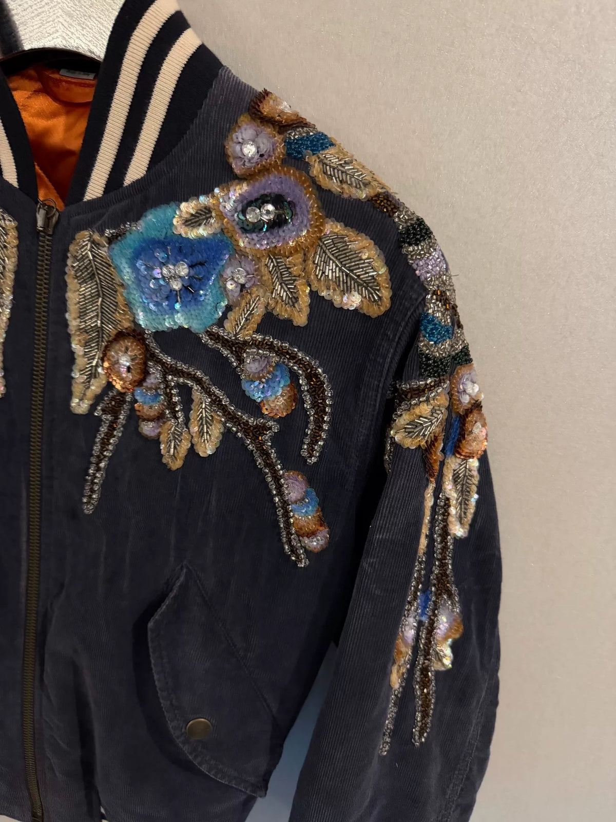 Gucci Sequin and Feather Embroidered Jacket