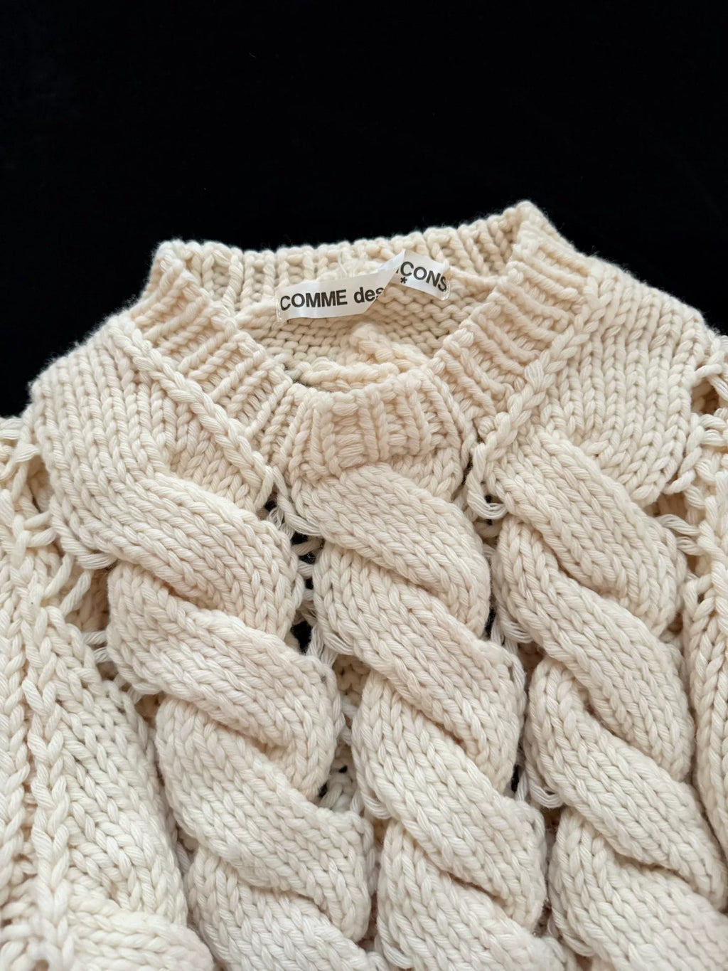 Comme des Garçons Rei Kawakubo mainline cable-knit pullover sweater