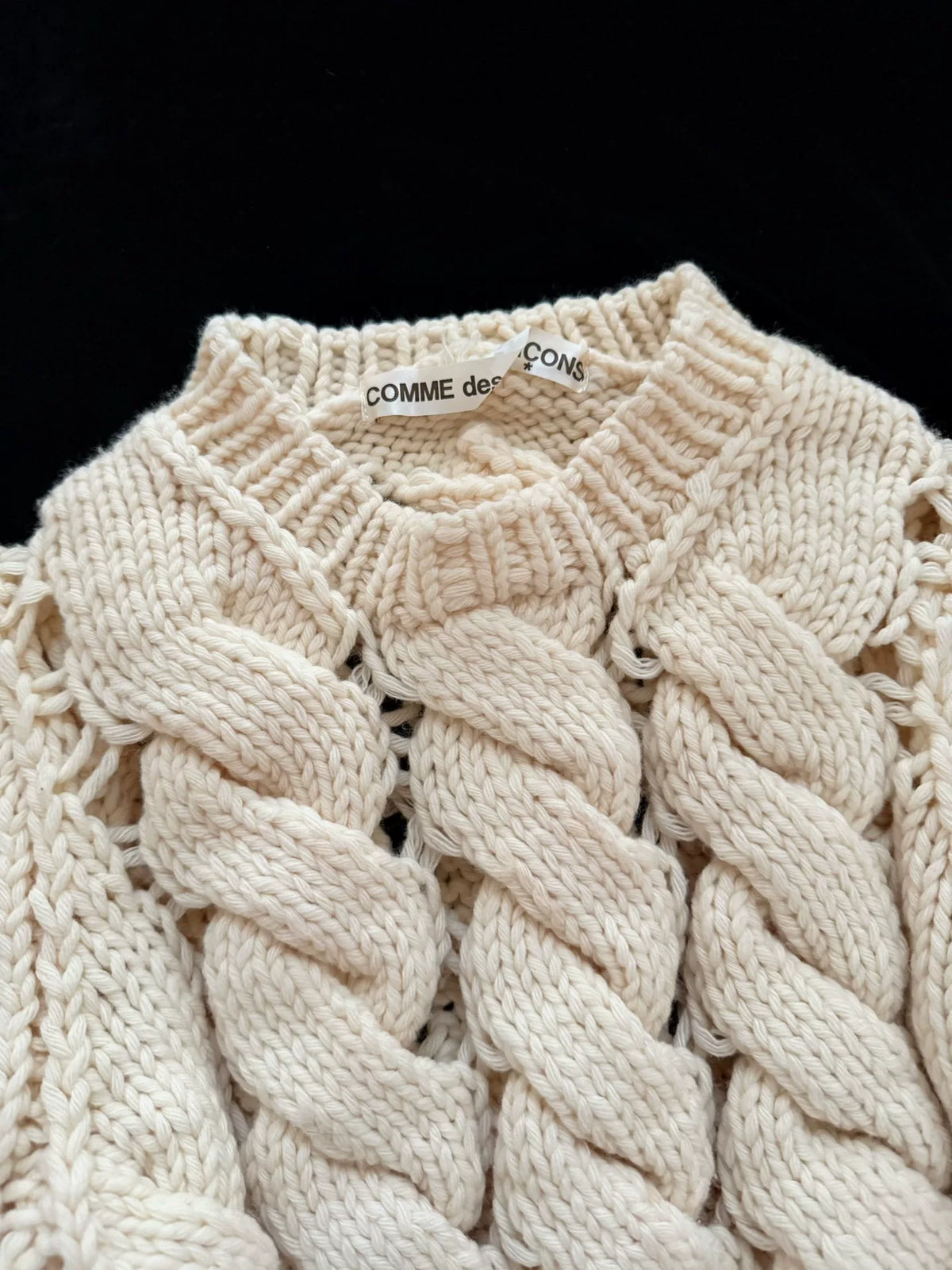Comme des Garçons Rei Kawakubo mainline cable-knit pullover sweater