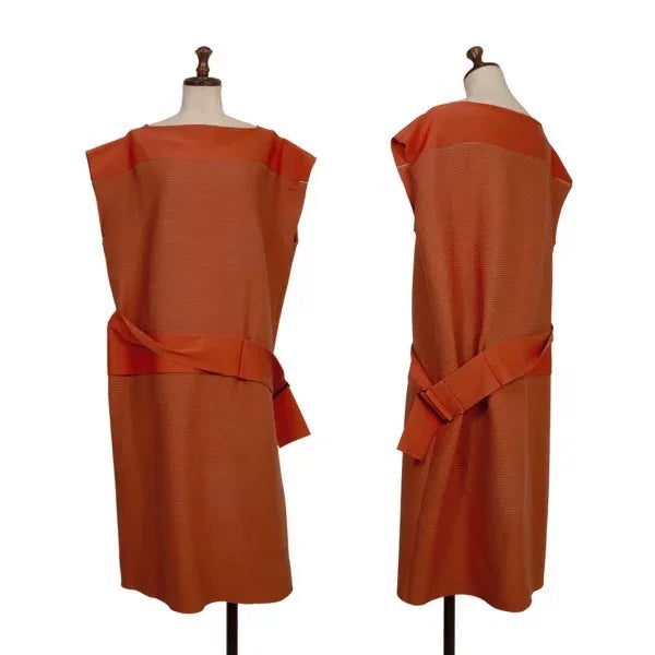Issey Miyake Vintage Orange Pleated Dress