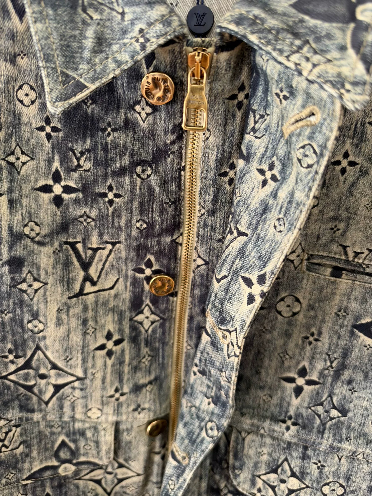 Louis Vuitton Rendered All-Over Monogram Denim Jacket