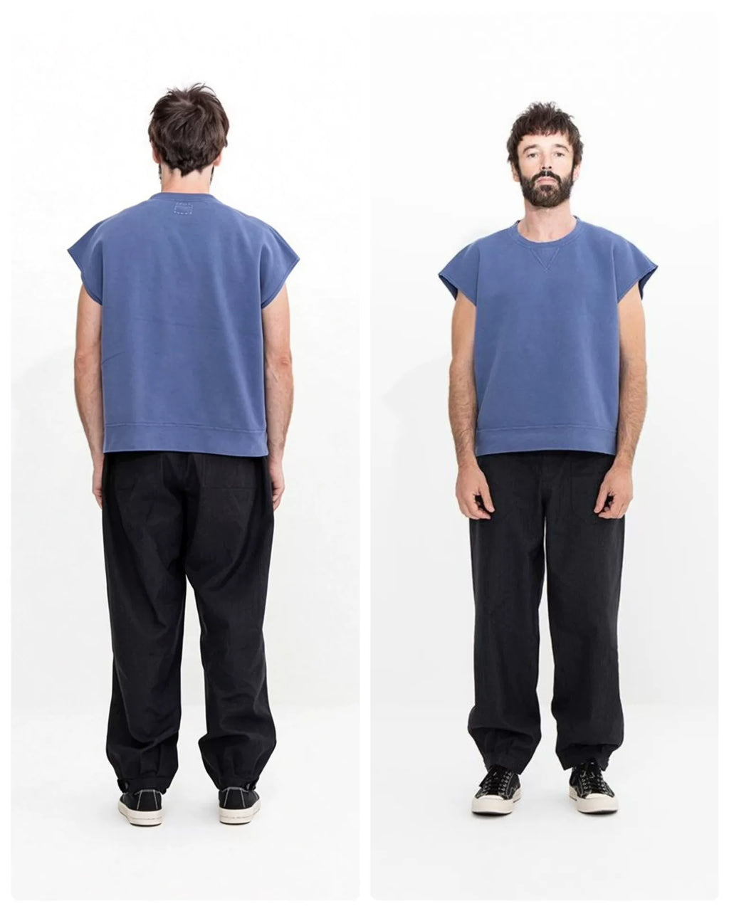 visvim SS24 Blue MONDO SWEAT S/L DMGD (U.D.) Knit Vest