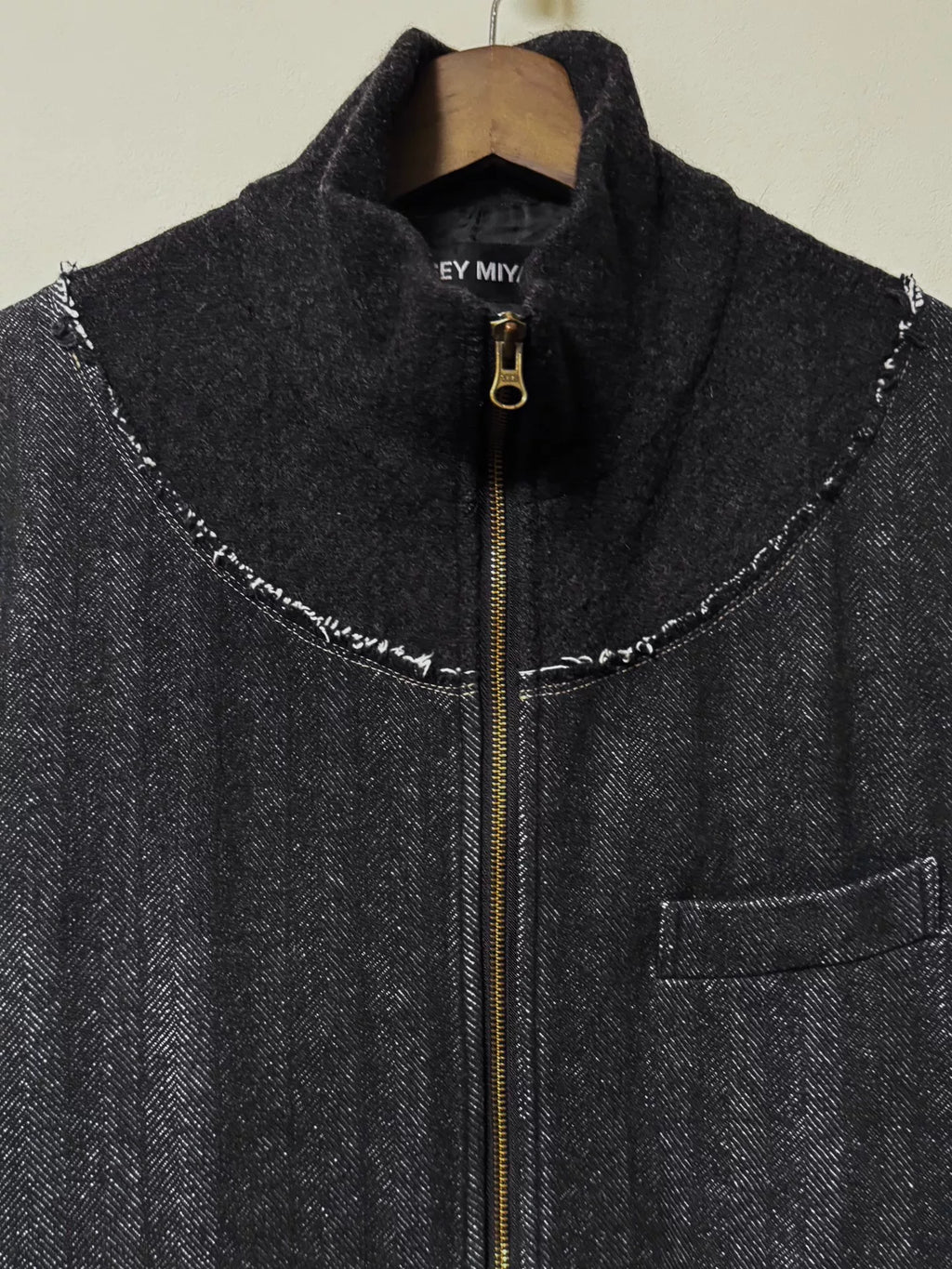 Issey Miyake 00s Raw-Edge Panel Mainline Jacket
