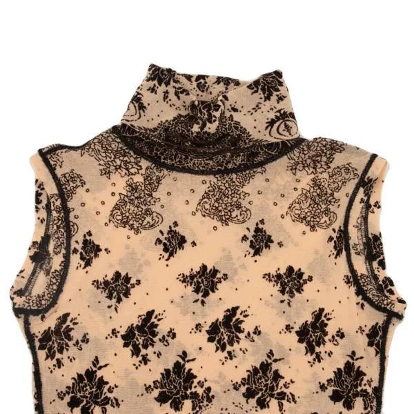 Jean Paul Gaultier Vintage Brown Floral Mesh Top
