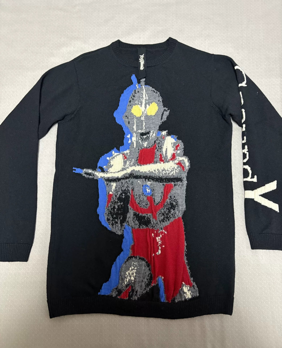 Yohji Yamamoto Groundy Knit Embroidered Pleated Sweater