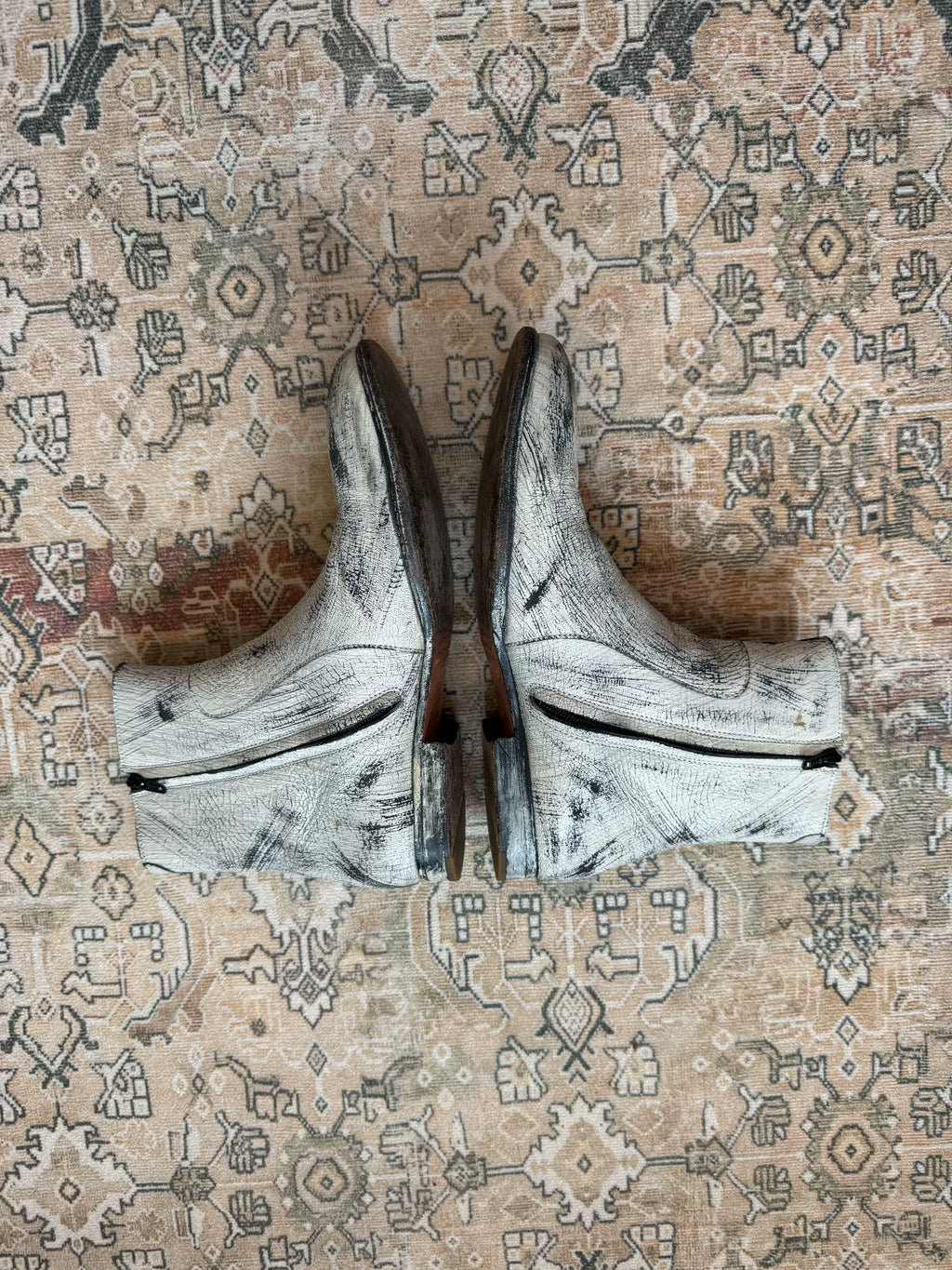 Maison Margiela White Painted Distressed Boots