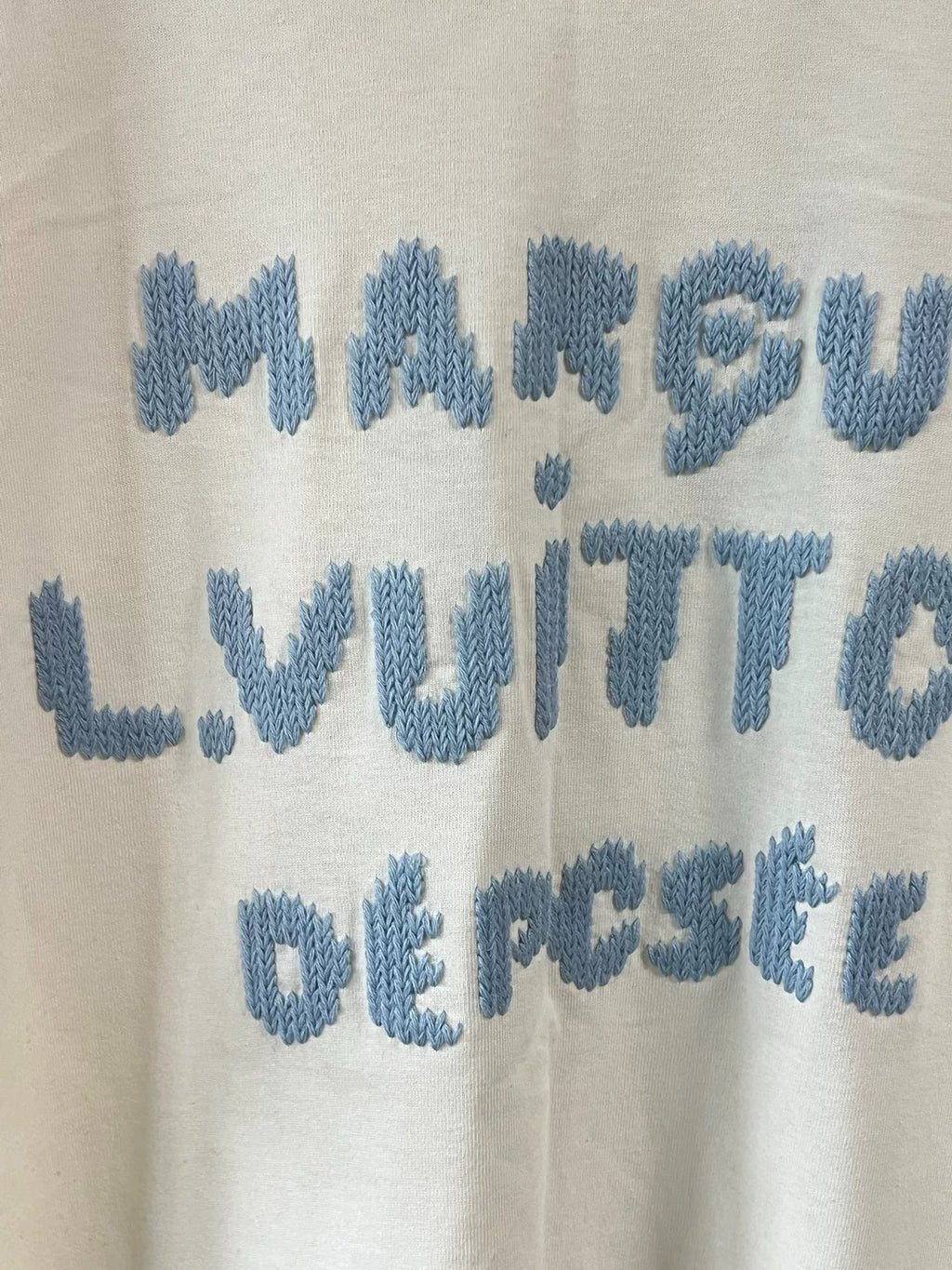 Louis Vuitton XXL SS26 Short Sleeve Top Wool Embroidered White T-Shirt
