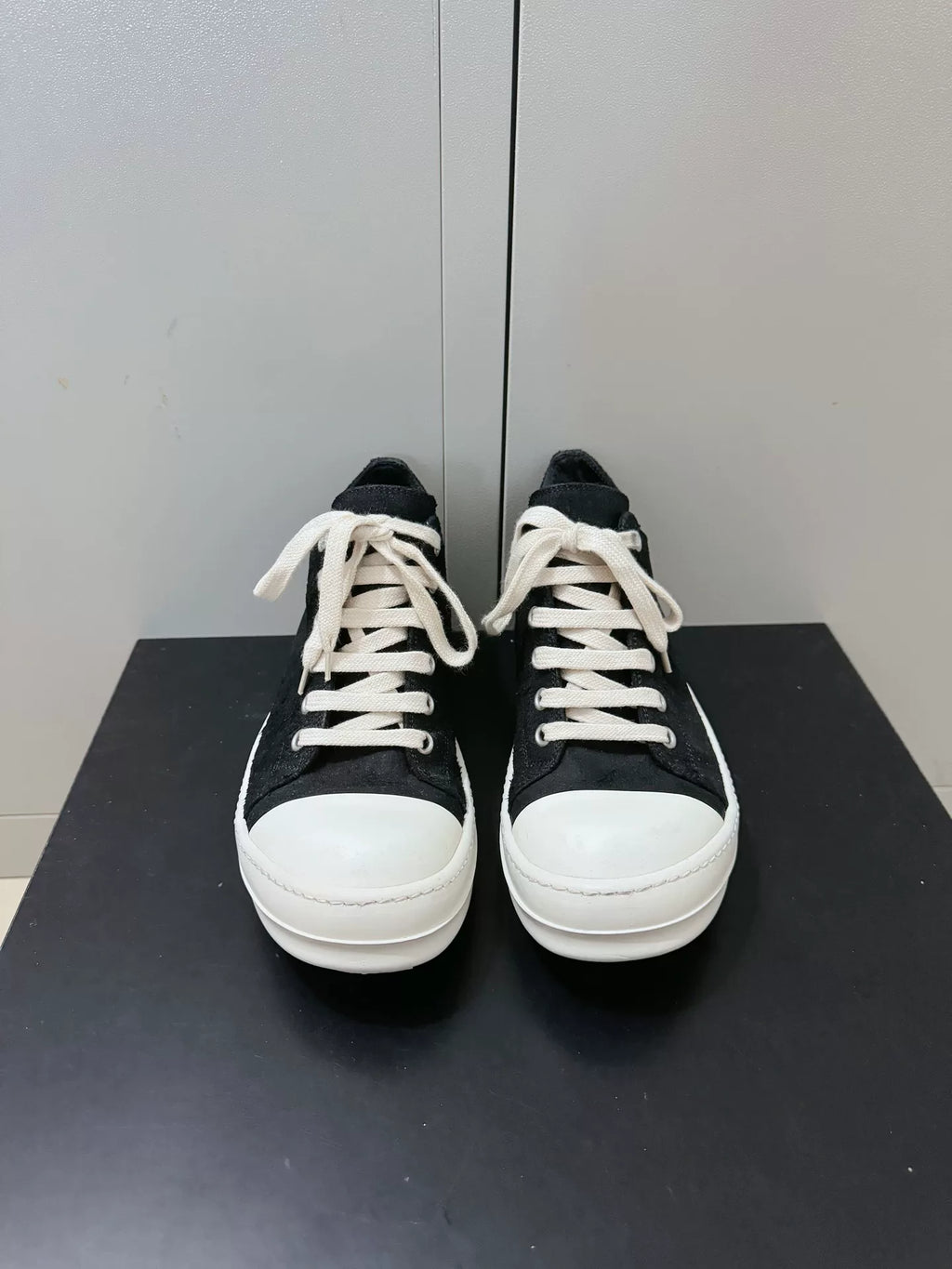 Rick Owens Black Suede Large Converse Sneakers