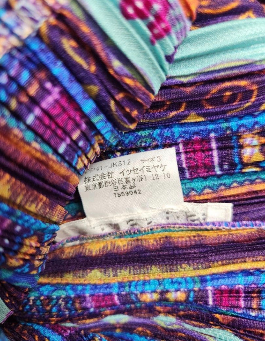 Issey Miyake Ethnic V-Neck Pleated Top