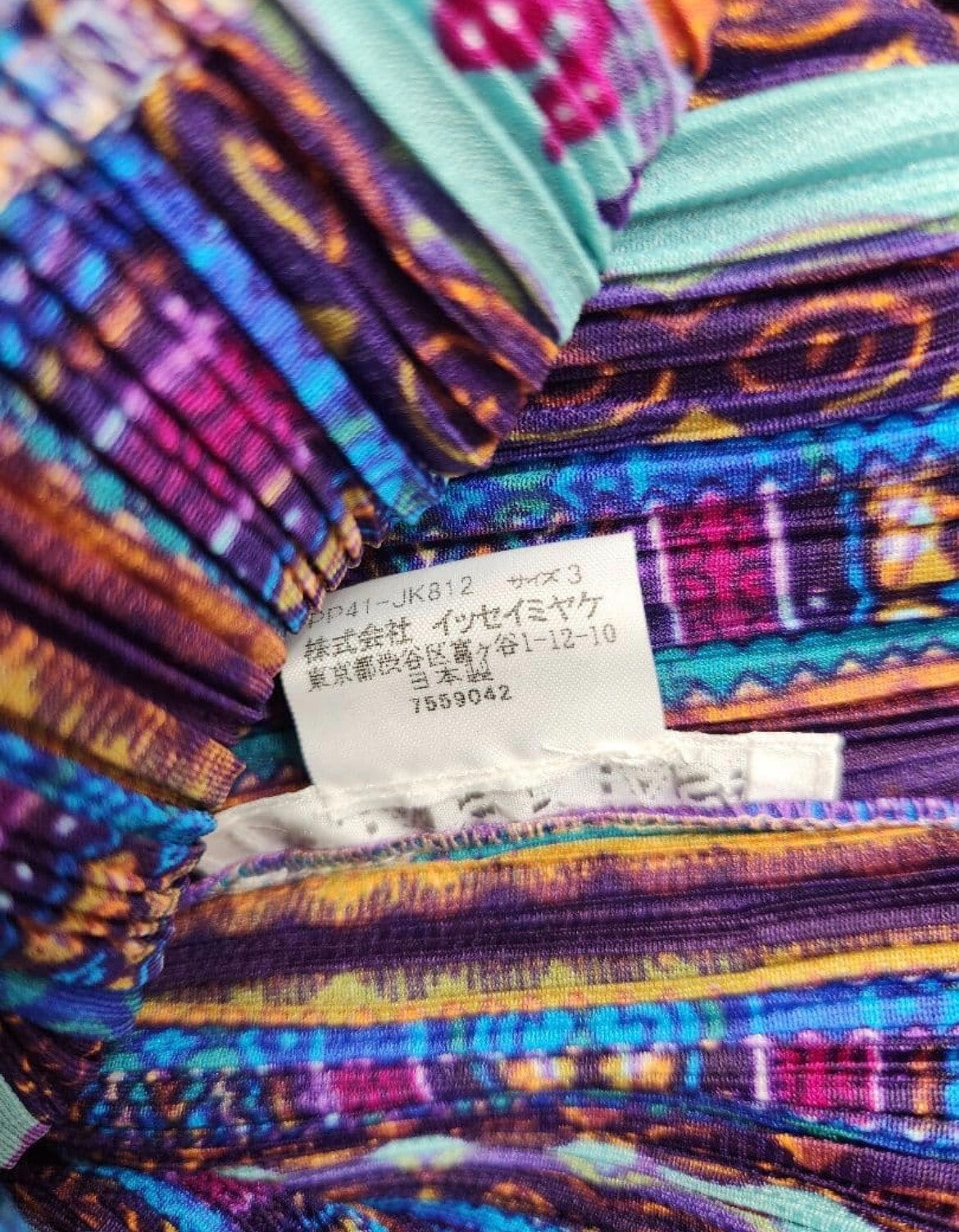 Issey Miyake Ethnic V-Neck Pleated Top