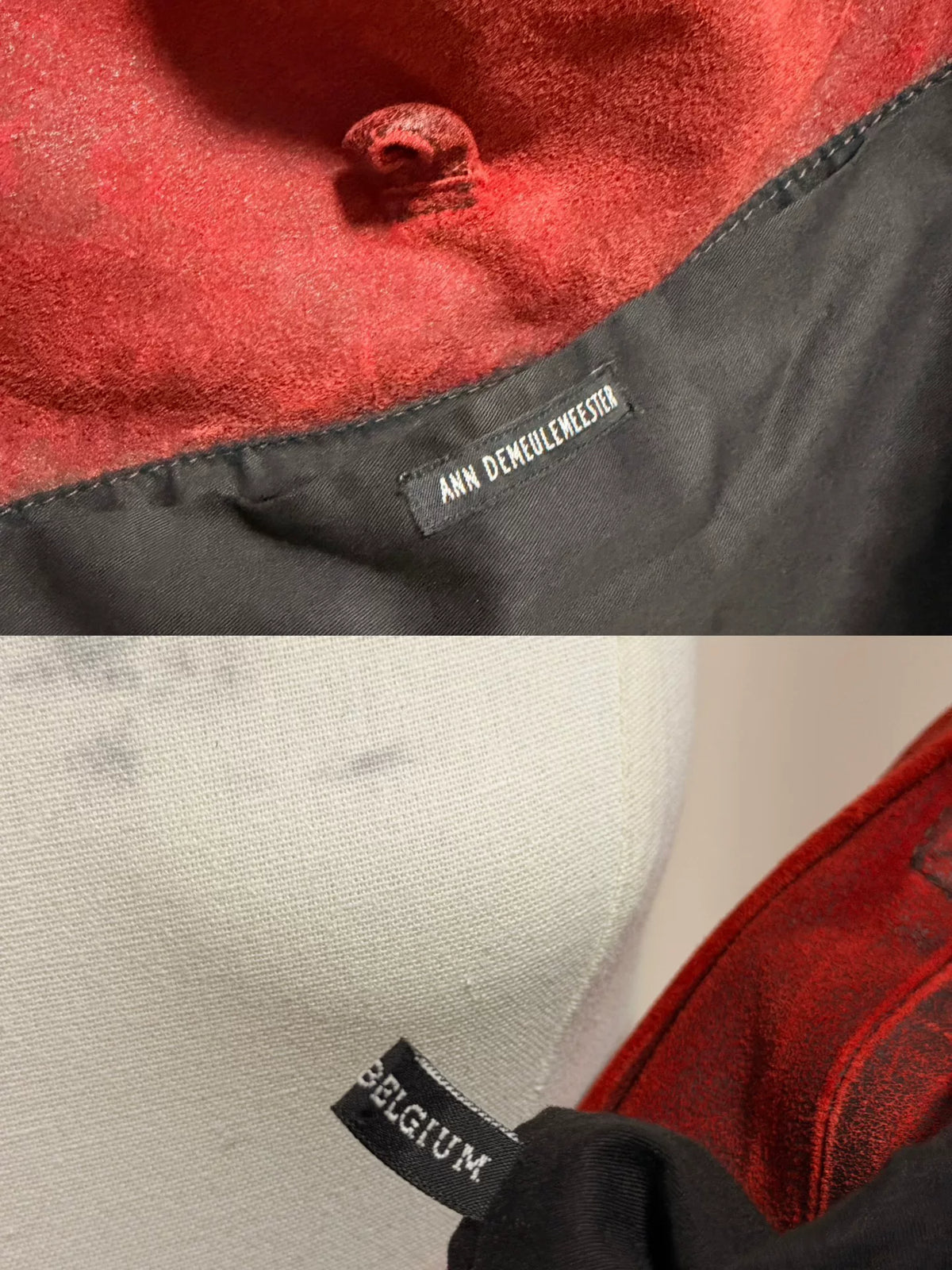 Ann Demeulemeester Red Cracked Shoulder Bag Crossbody Bag