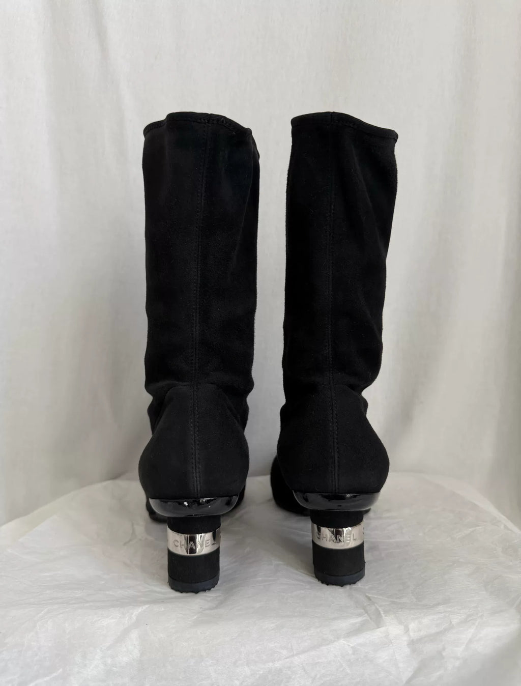 Chanel vintage stretch mid-calf boots