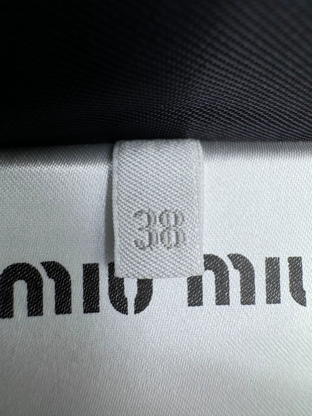 MiuMiu logo Blue White Feather Letter Patch Single-Breasted Jacket