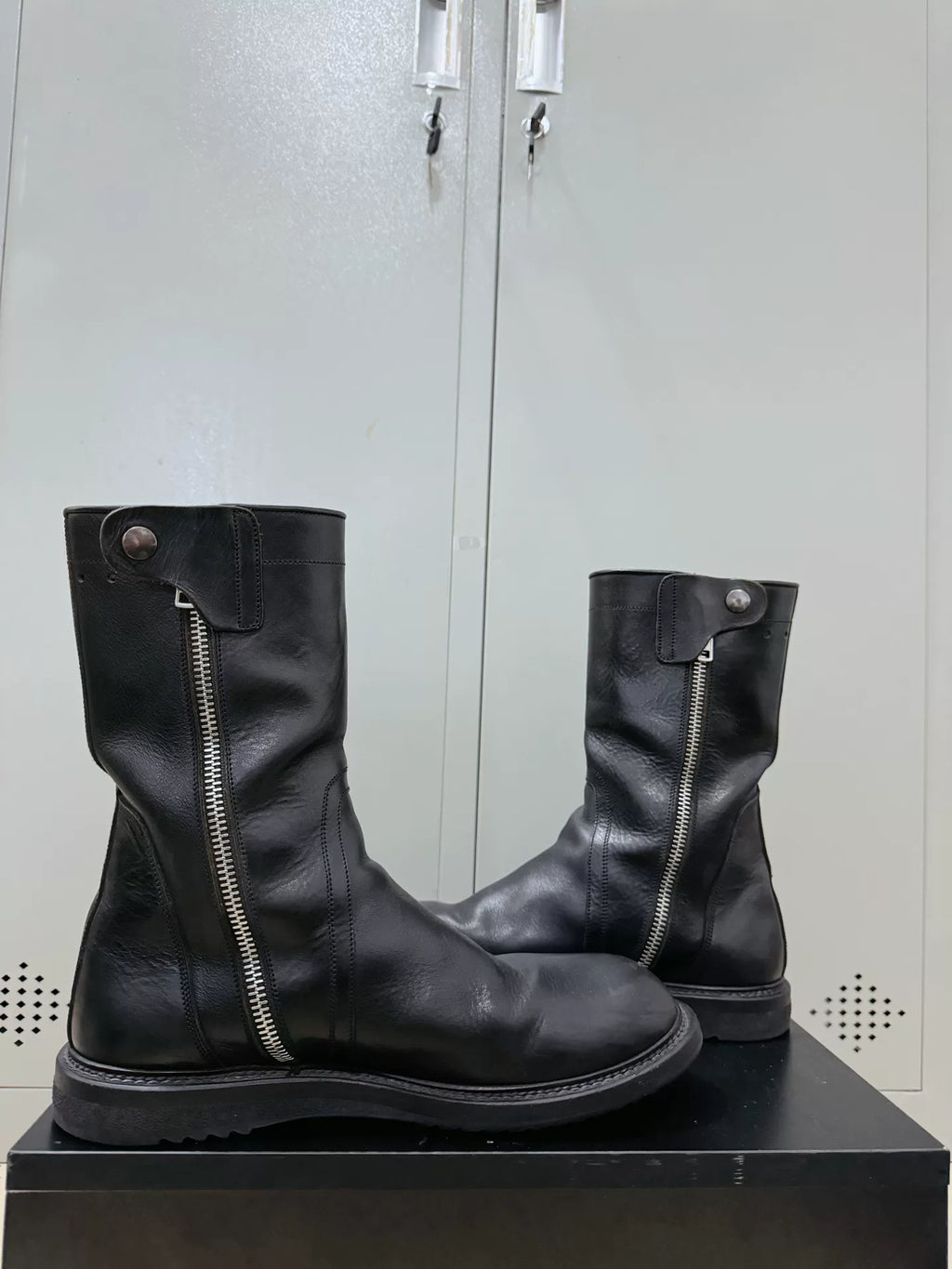 Rick Owens Creeper High-Top Leather Military Boots