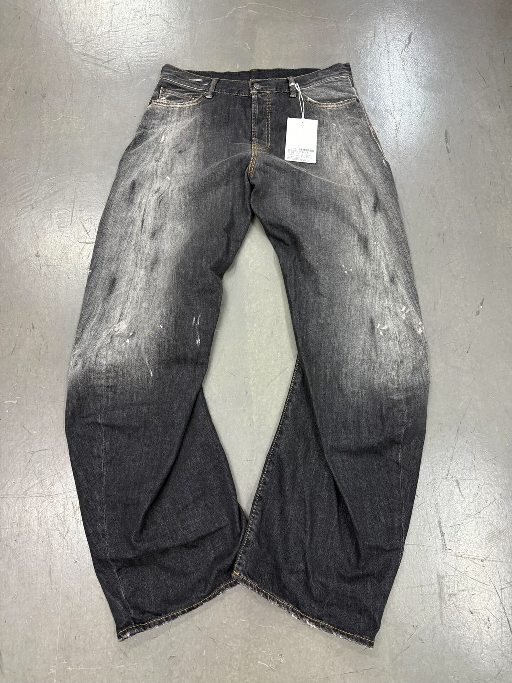 Acne Studios 2006f Black Paint-Splatter Jeans