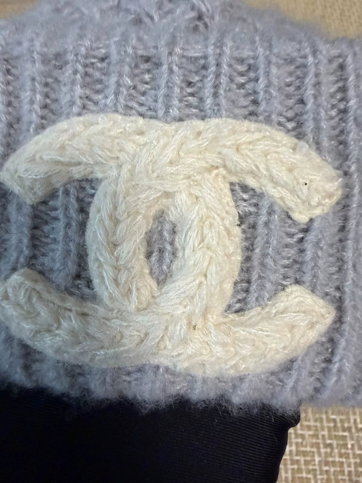 Chanel Grey Pineapple Cashmere Silk Beanie