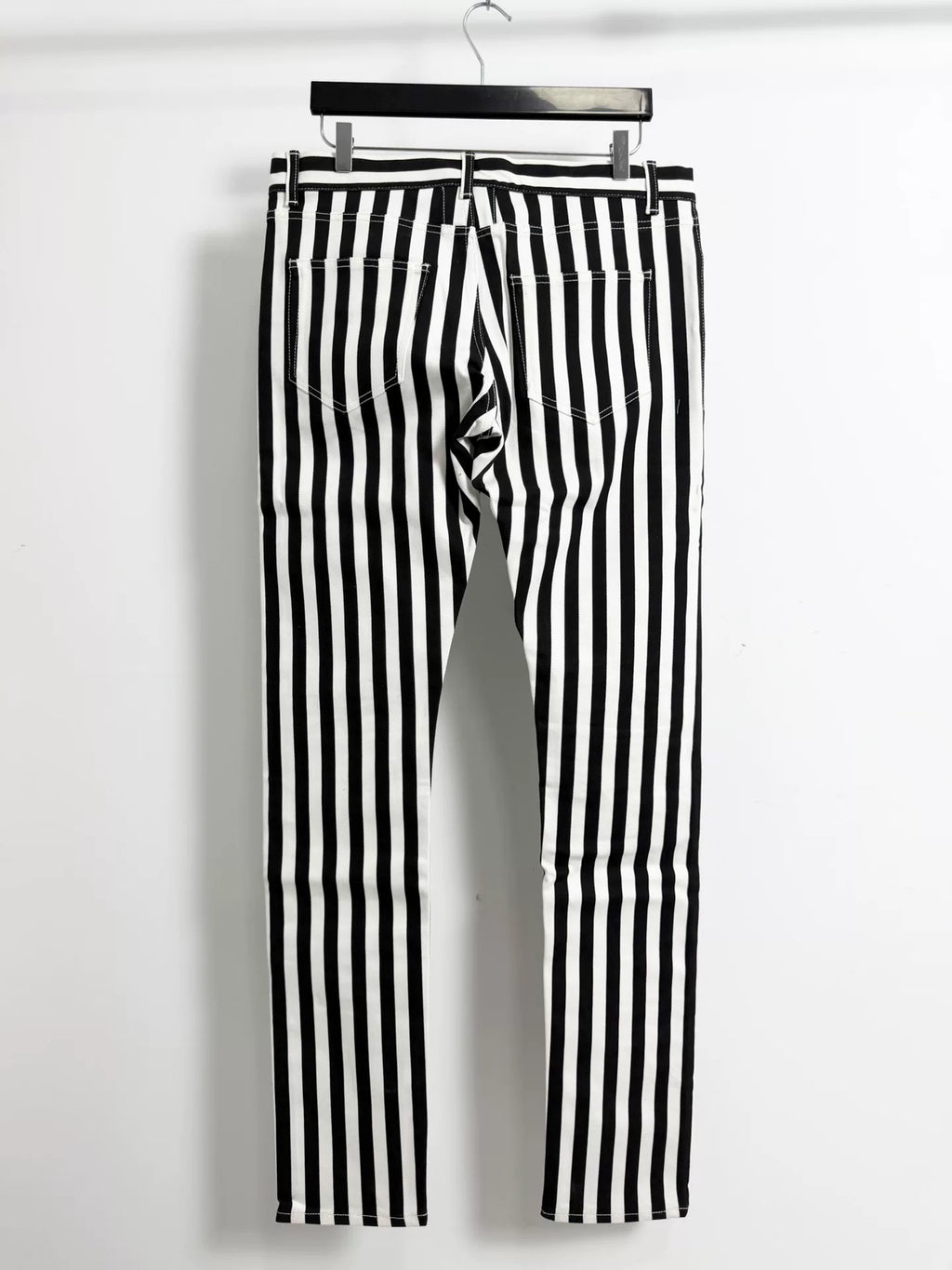 Saint Laurent Slp14ssd02 Black White Striped Jeans