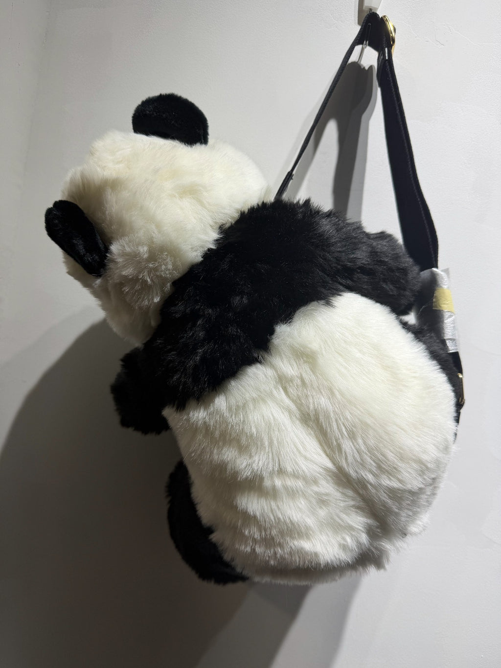 Dolce Gabbana Black Fur Plush Toy Panda Bear Backpack