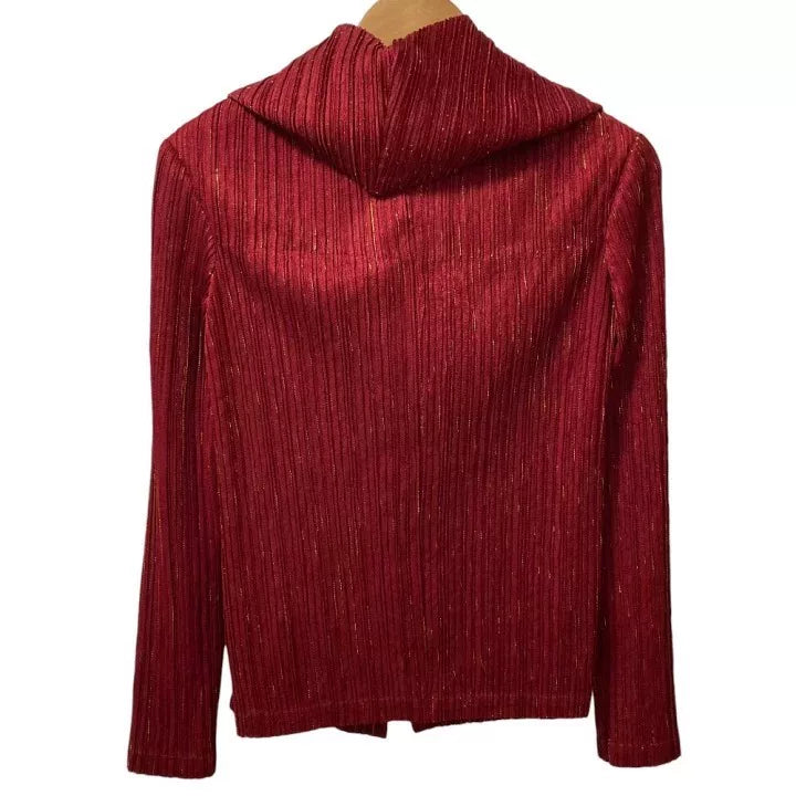 Issey Miyake AW09 Red Gold Thread Pleated Top