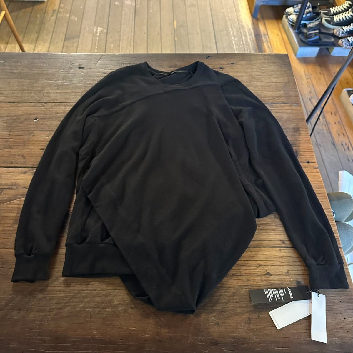 Julius SS17 Knives Black Double-Layer Cotton Sweatshirt