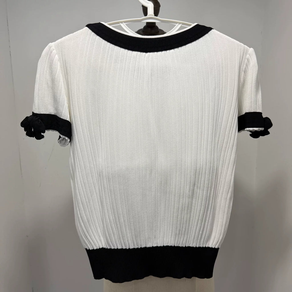 Chanel Butterfly Knit Short Sleeve Top