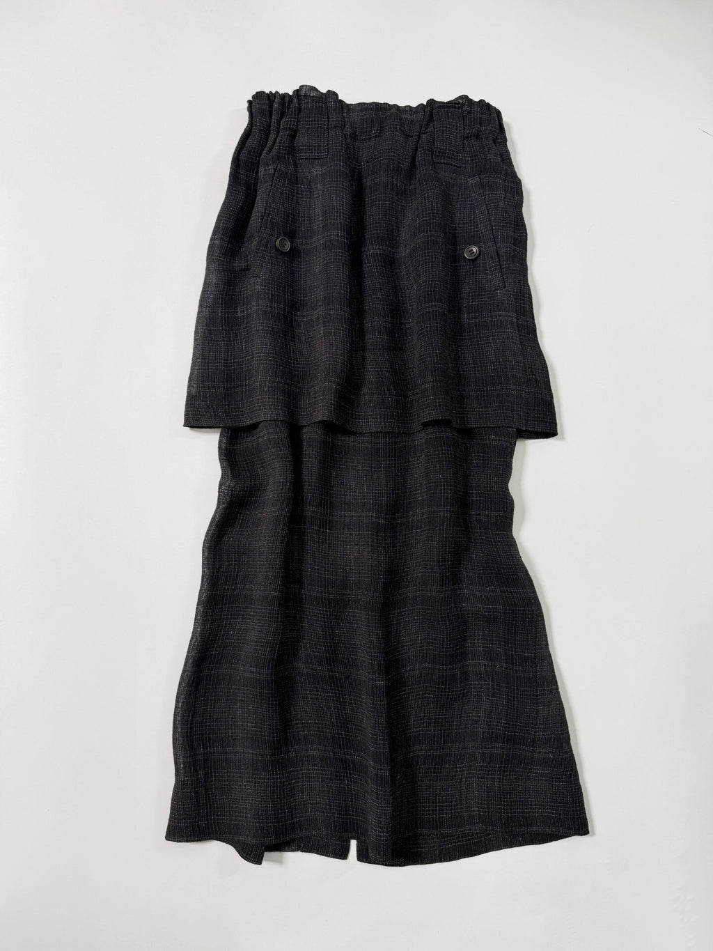 Issey Miyake Double-Layer Pure Linen Skirt - Devines