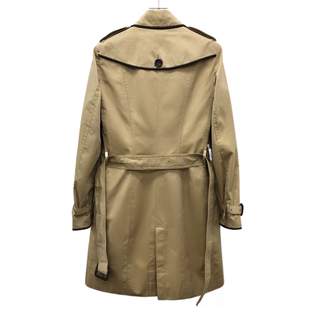 Burberry Brown Collared Double-Breasted Belted Wool Trench Coat