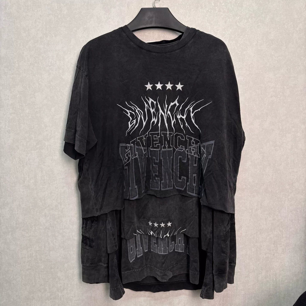 Givenchy Four-Layer Layered Five-Point Star Thorn Short Sleeve T-Shirt