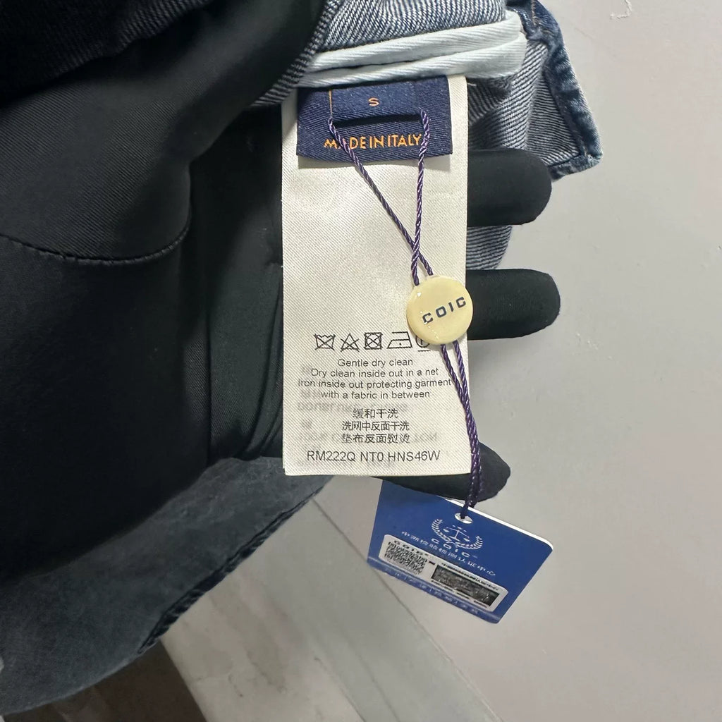 Louis Vuitton Blue Washed Distressed Denim Jacket