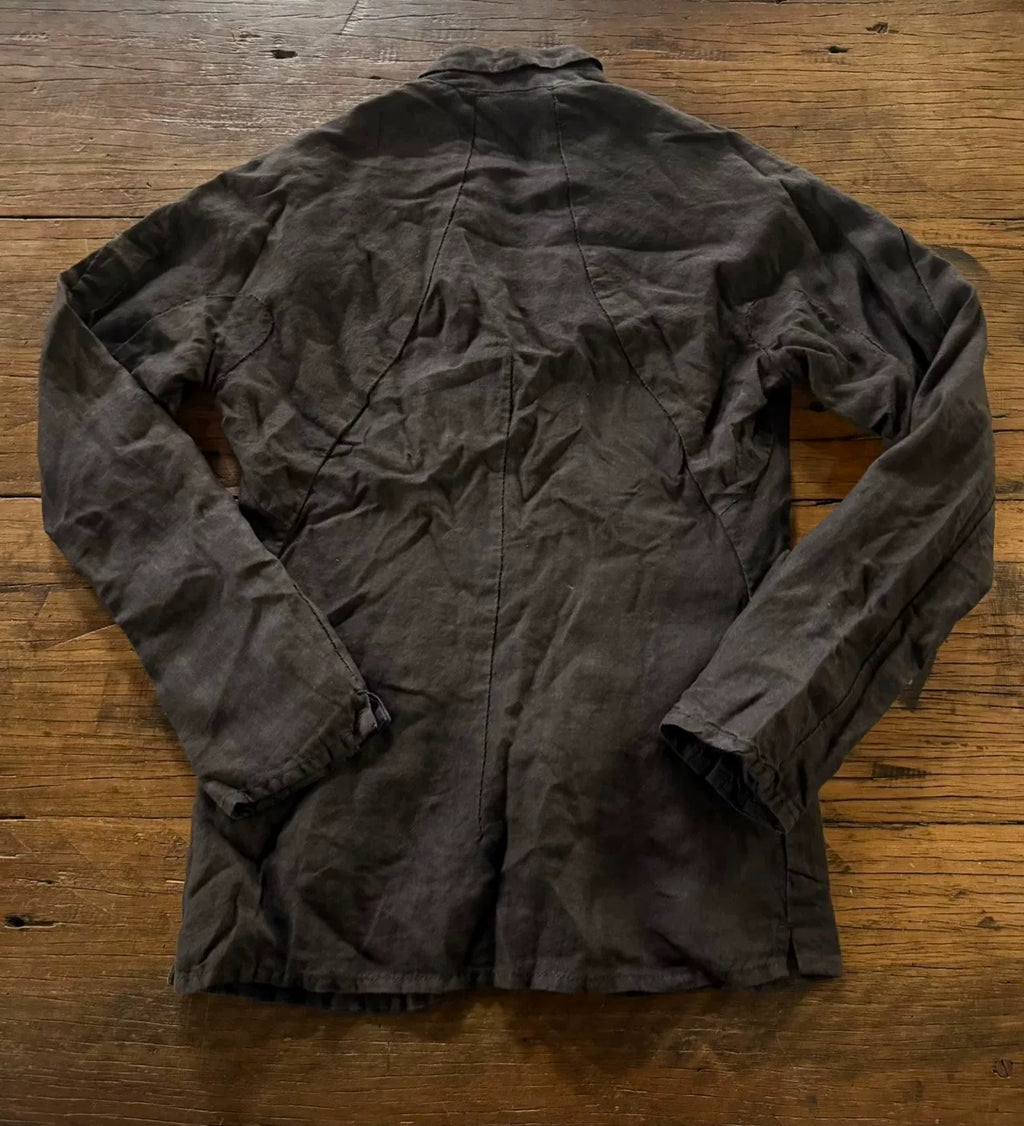 Layer-0 Black S-Cut Linen Blazer