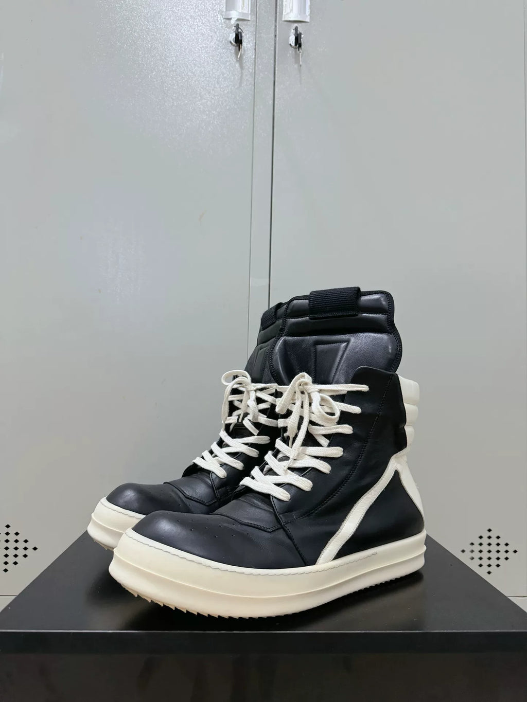 Rick Owens Black and White Inverted-Triangle Sneakers