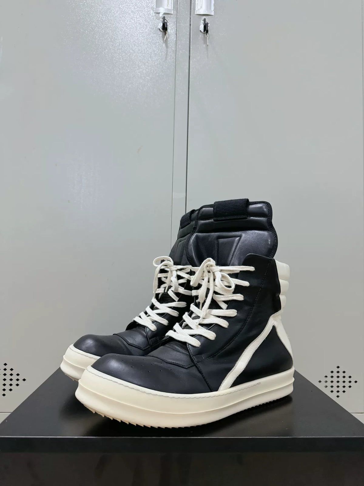 Rick Owens Black and White Inverted-Triangle Sneakers